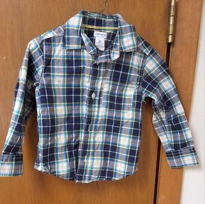 Plaid Kids Shirt - Blue and Yellow